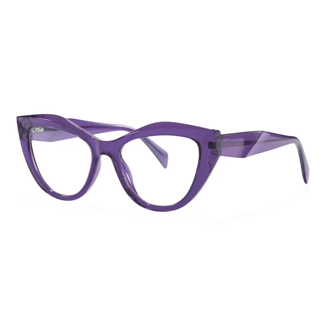 Angle view of Cyril cat eye tr90 eyeglasses CR0312405 in purple