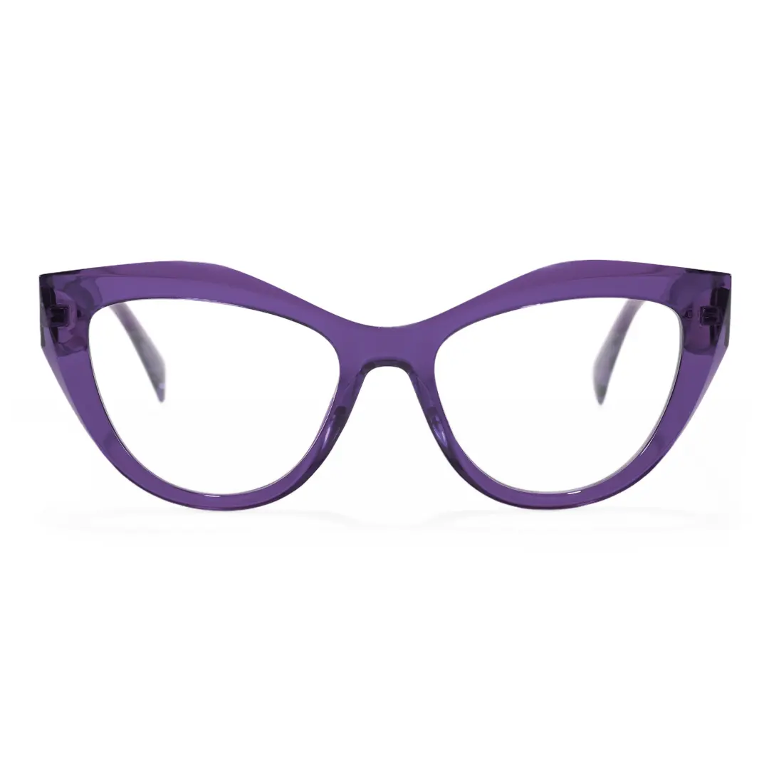 Front view of Cyril cat eye tr90 eyeglasses CR0312405 in purple