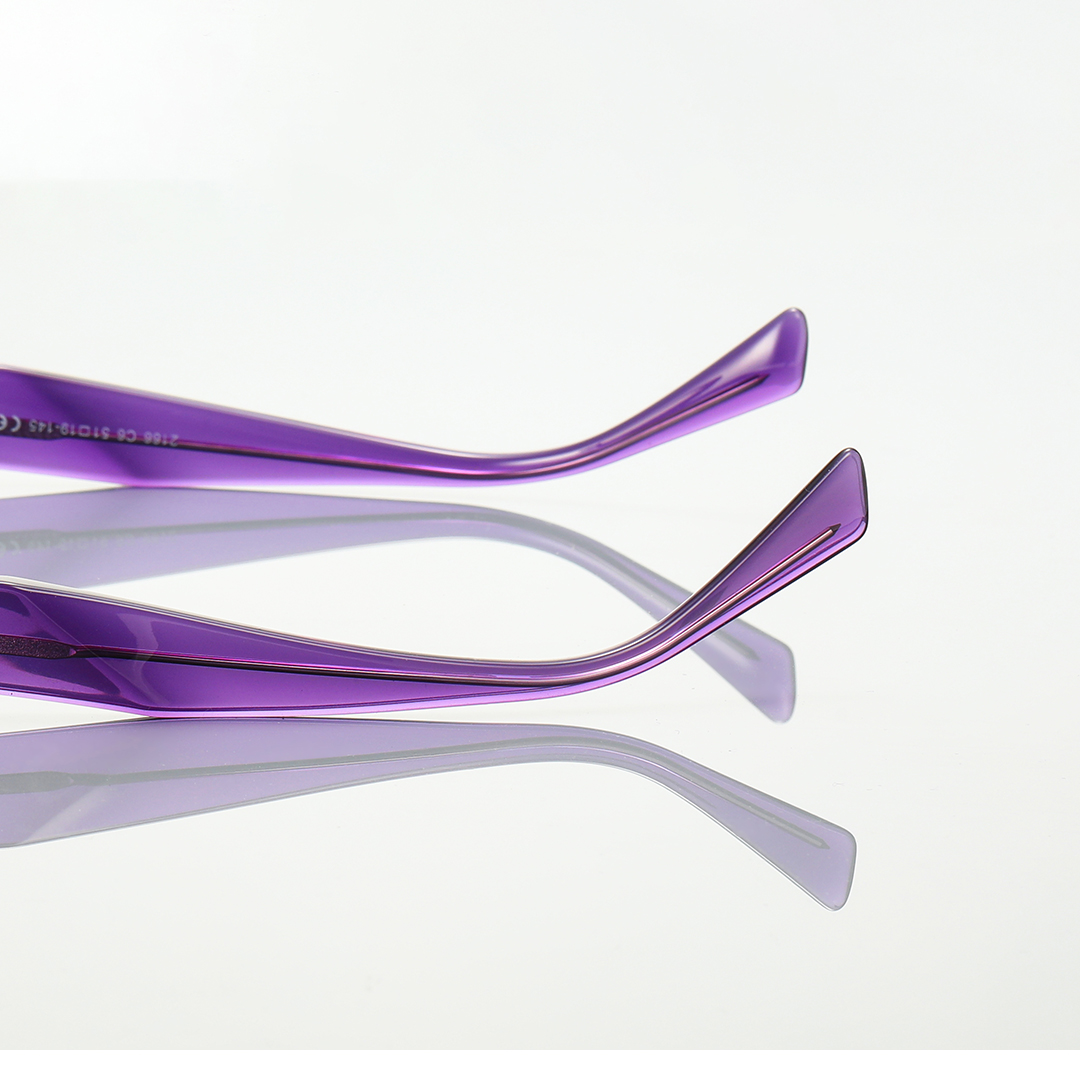 Temple detail of Cyril cat eye tr90 eyeglasses CR0312405 in purple