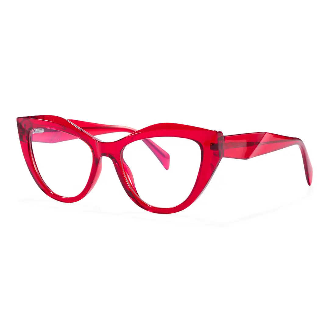 Angle view of Cyril cat eye tr90 eyeglasses CR0312405 in red