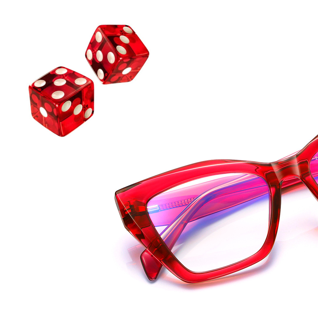 Frame detail view of Cyril cat eye tr90 eyeglasses CR0312405 in red