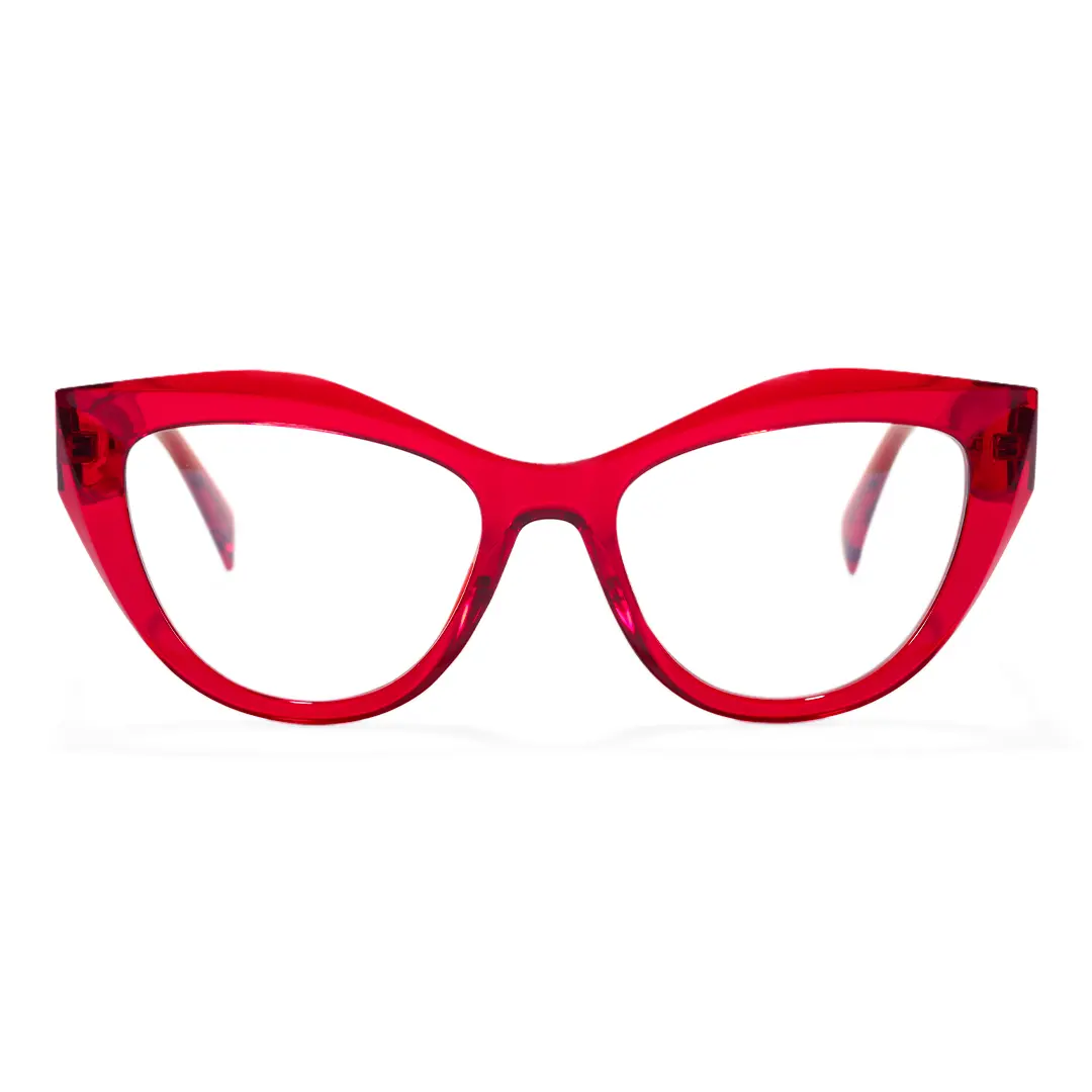 Front view of Cyril cat eye tr90 eyeglasses CR0312405 in red