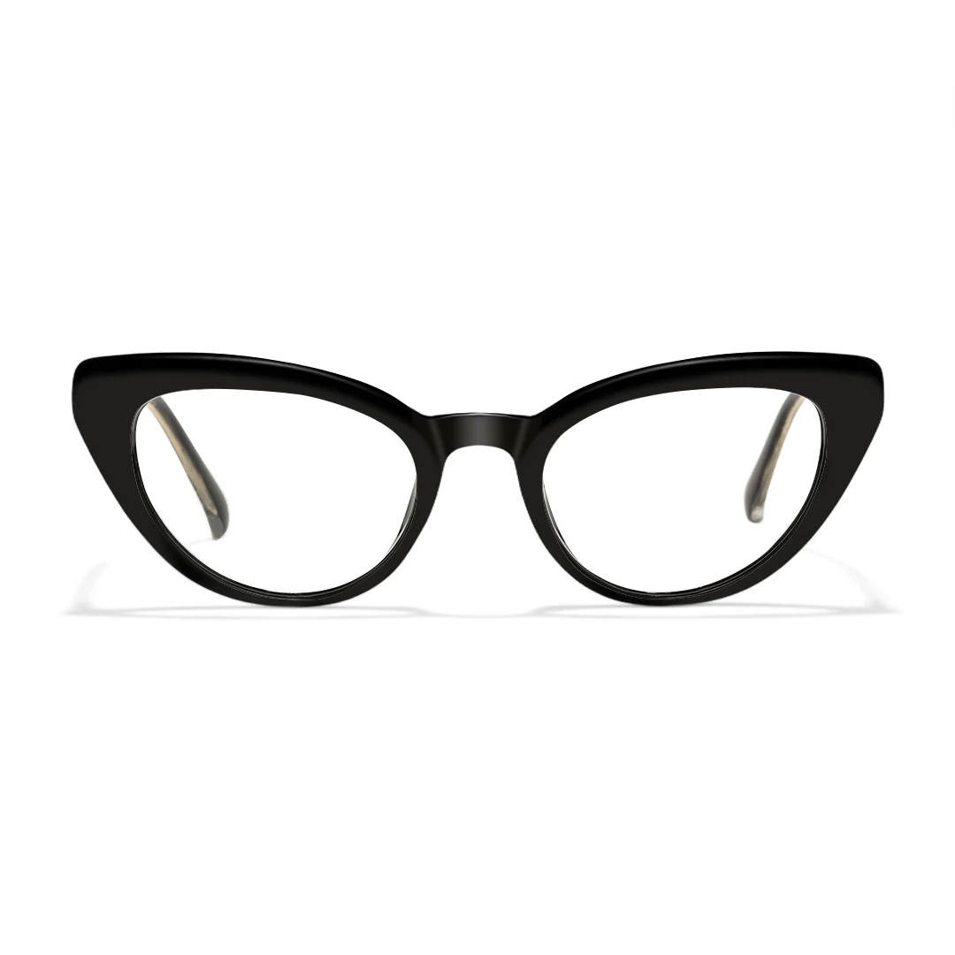Front view of Noah cat eye tr90 eyeglasses CR0312408 in black