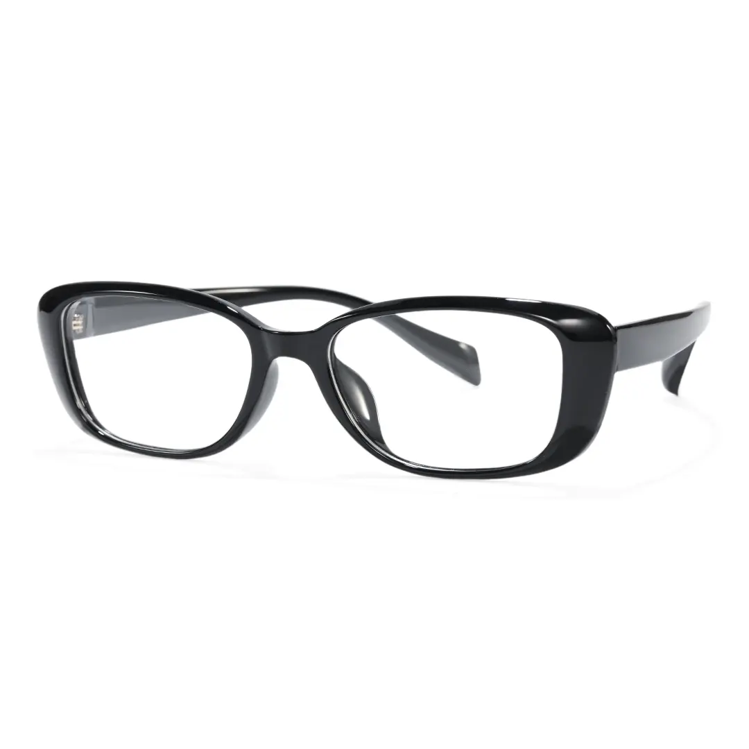 Angle view of Xena y2k cat eye tr90 eyeglasses CR0332601 in black