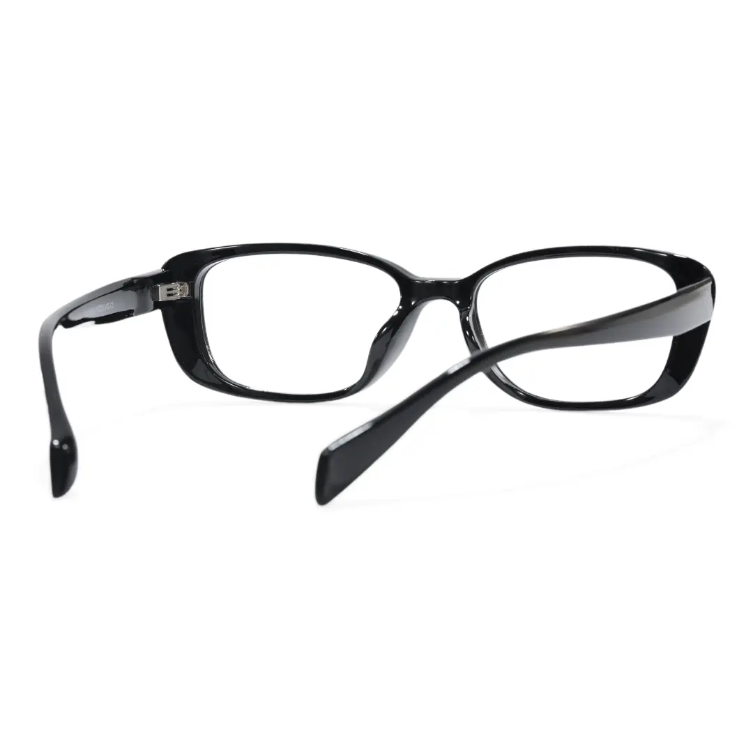 Back view of Xena y2k cat eye tr90 eyeglasses CR0332601 in black