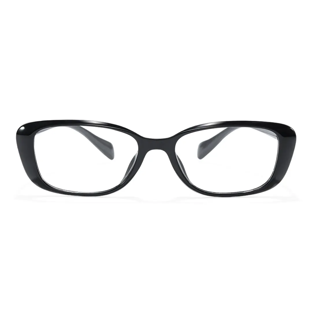 Front view of Xena y2k cat eye tr90 eyeglasses CR0332601 in black