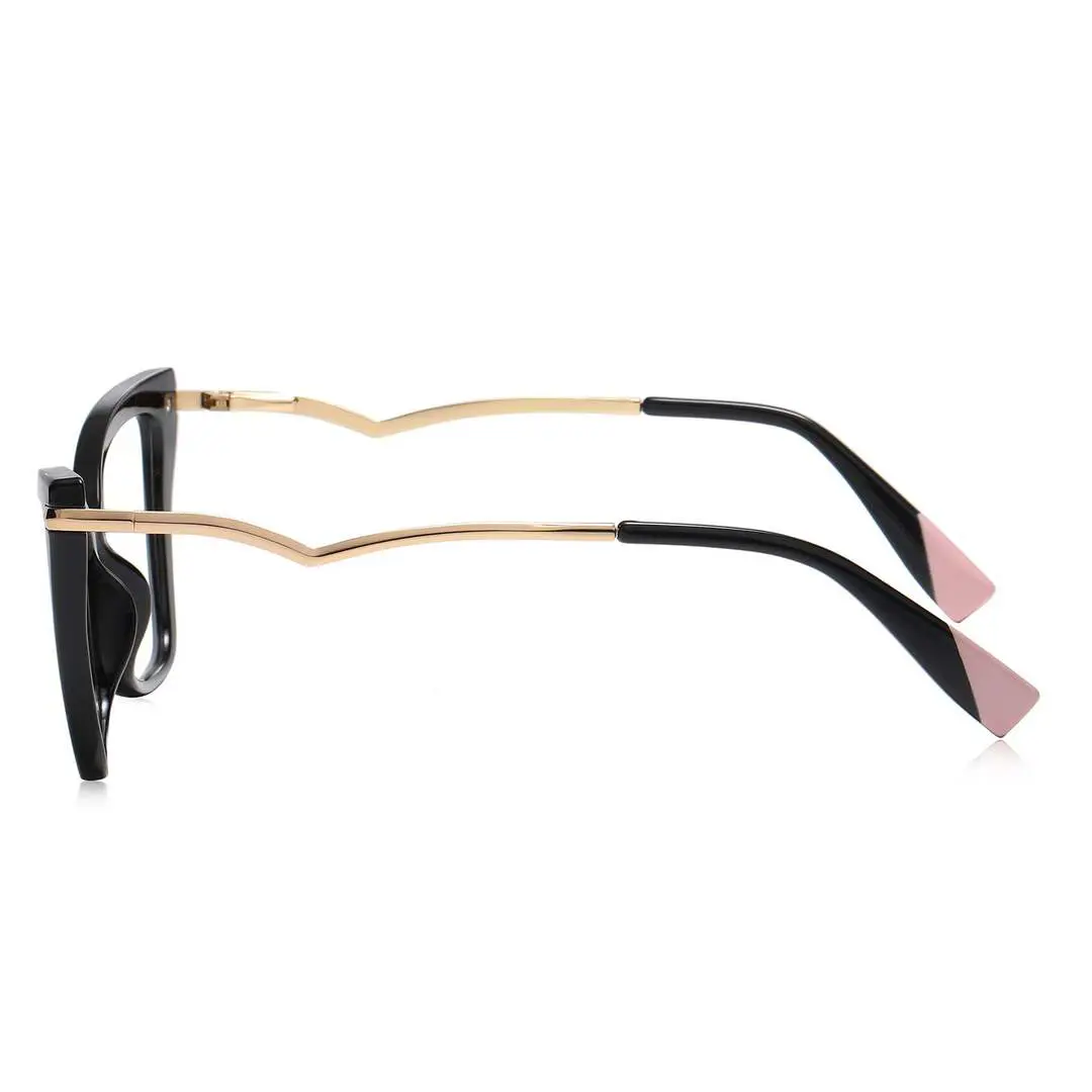 Side view of Bexe cat eye tr90 eyeglasses CR0362302 in black