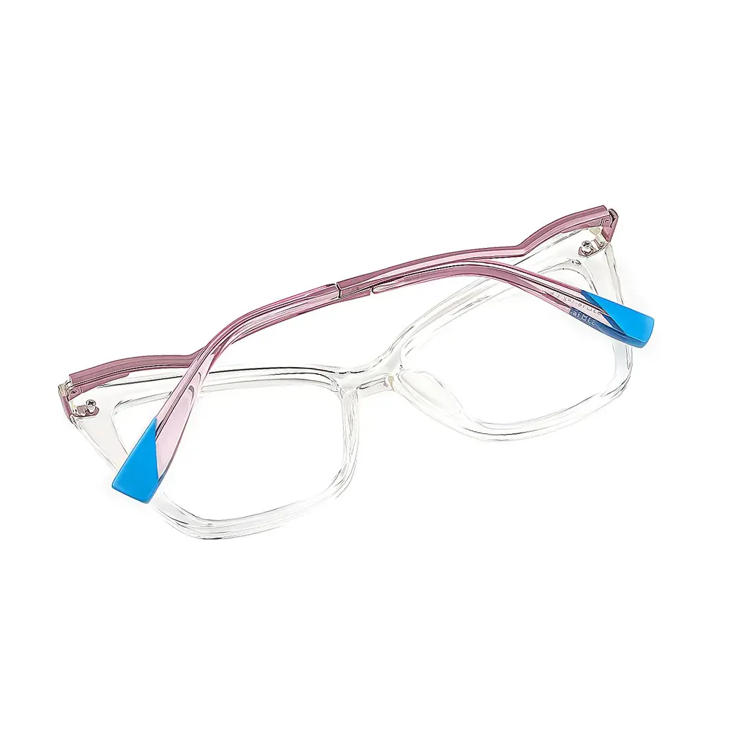 Back folded view of Bexe cat eye tr90 eyeglasses CR0362302 in clear