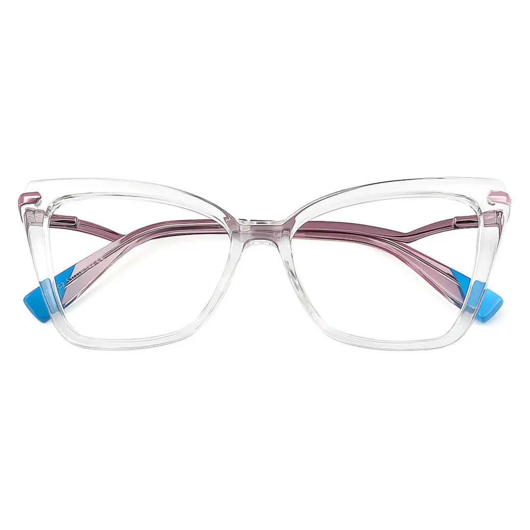 Front folded view of Bexe cat eye tr90 eyeglasses CR0362302 in clear