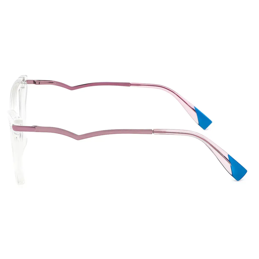 Side view of Bexe cat eye tr90 eyeglasses CR0362302 in clear
