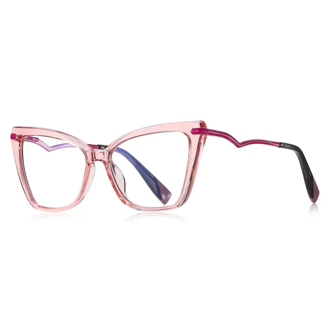 Angle view of Bexe cat eye tr90 eyeglasses CR0362302 in pink