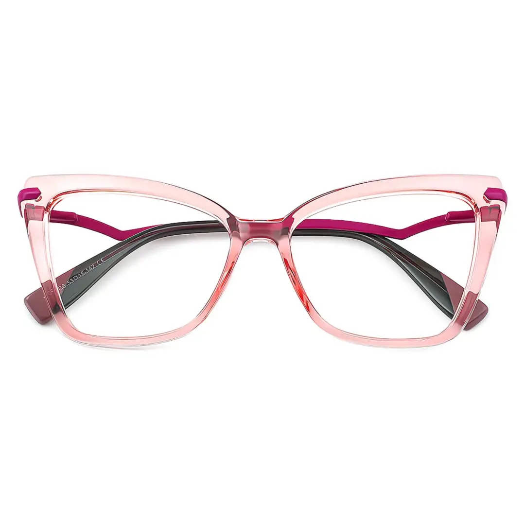 Front folded view of Bexe cat eye tr90 eyeglasses CR0362302 in pink