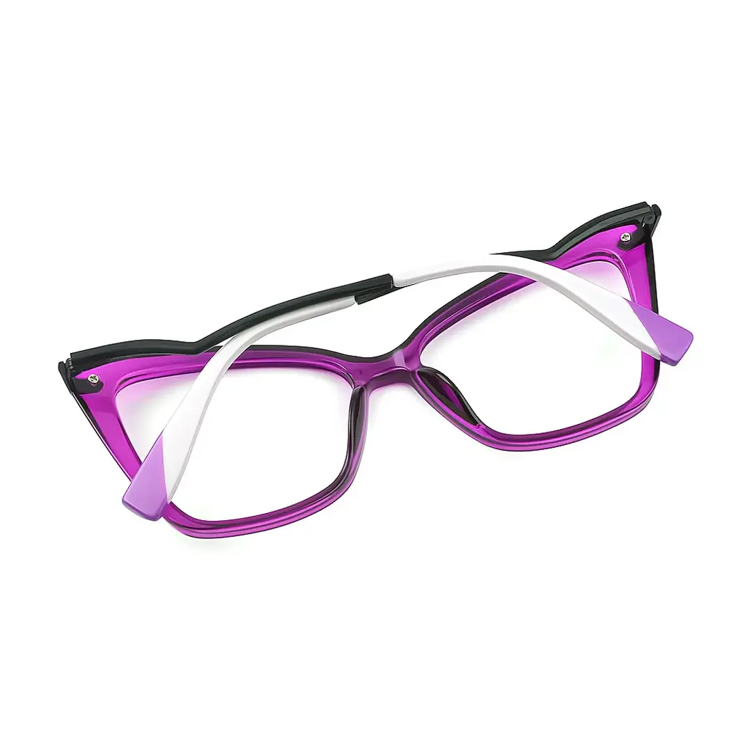 Back folded view of Bexe cat eye tr90 eyeglasses CR0362302 in purple