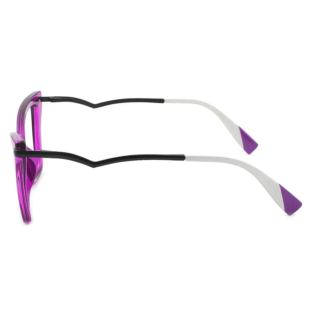 Side view of Bexe cat eye tr90 eyeglasses CR0362302 in purple