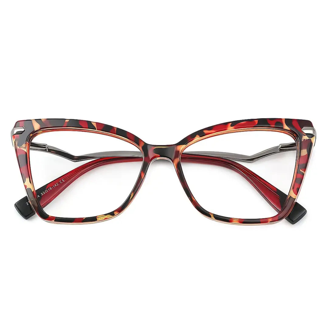 Front folded view of Bexe cat eye tr90 eyeglasses CR0362302 in tortoise