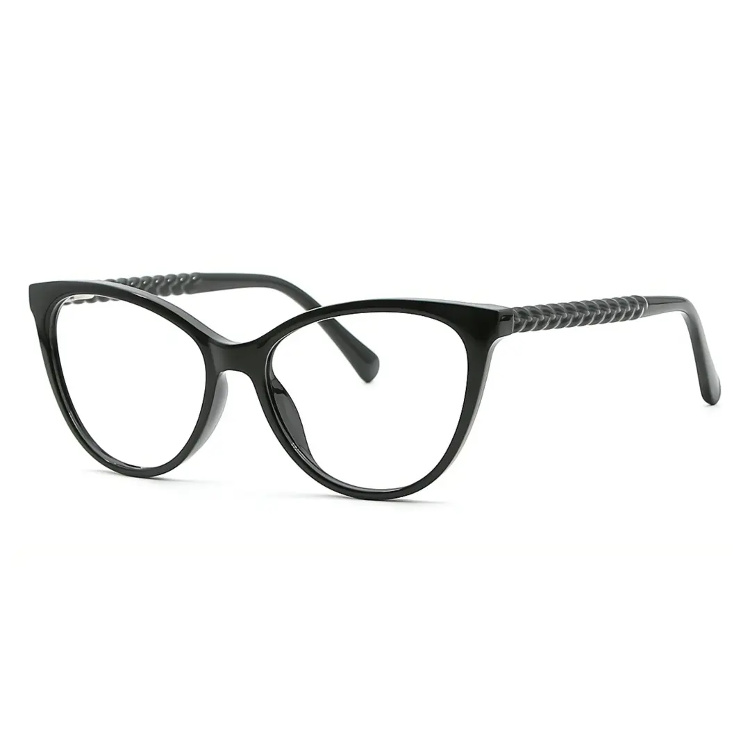 Angle view of Bace cat eye tr90 eyeglasses CR0372302 in black