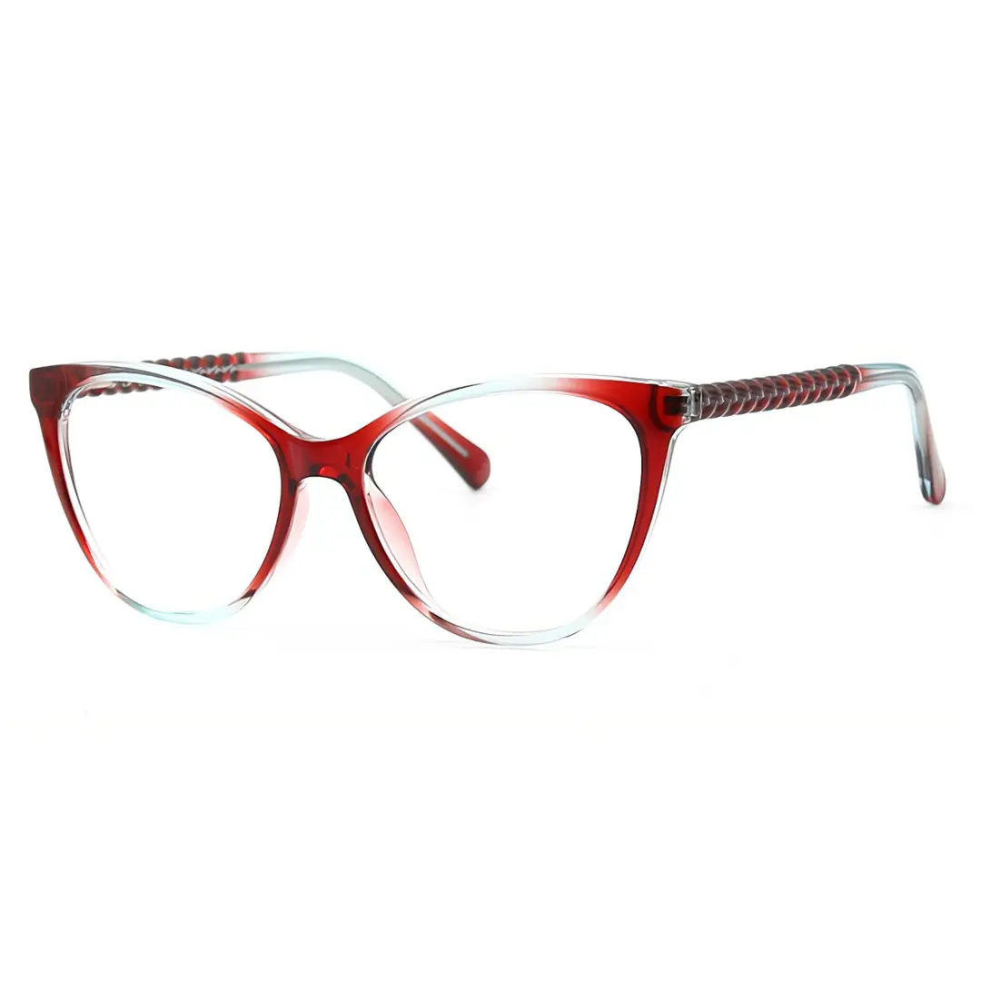 Angle view of Bace cat eye tr90 eyeglasses CR0372302 in red
