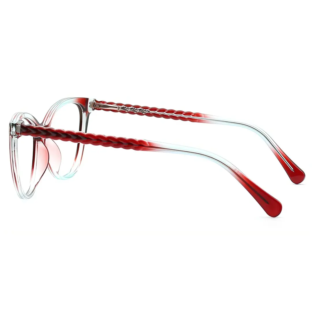 Side view of Bace cat eye tr90 eyeglasses CR0372302 in red