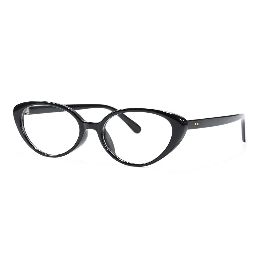 Angle view of Petra office siren cat eye tr90 eyeglasses CR0382601 in black