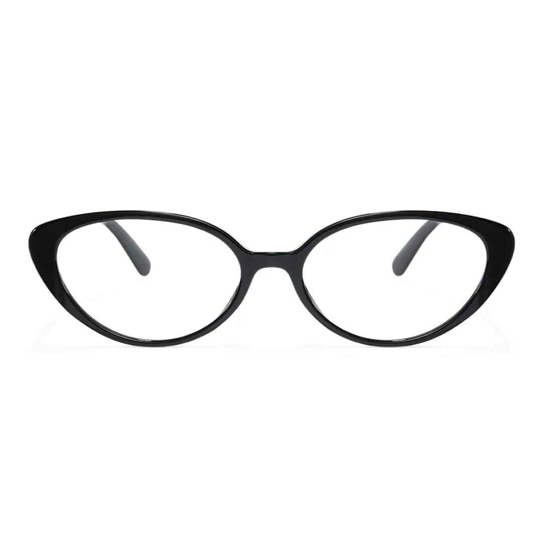 Front view of Petra office siren cat eye tr90 eyeglasses CR0382601 in black