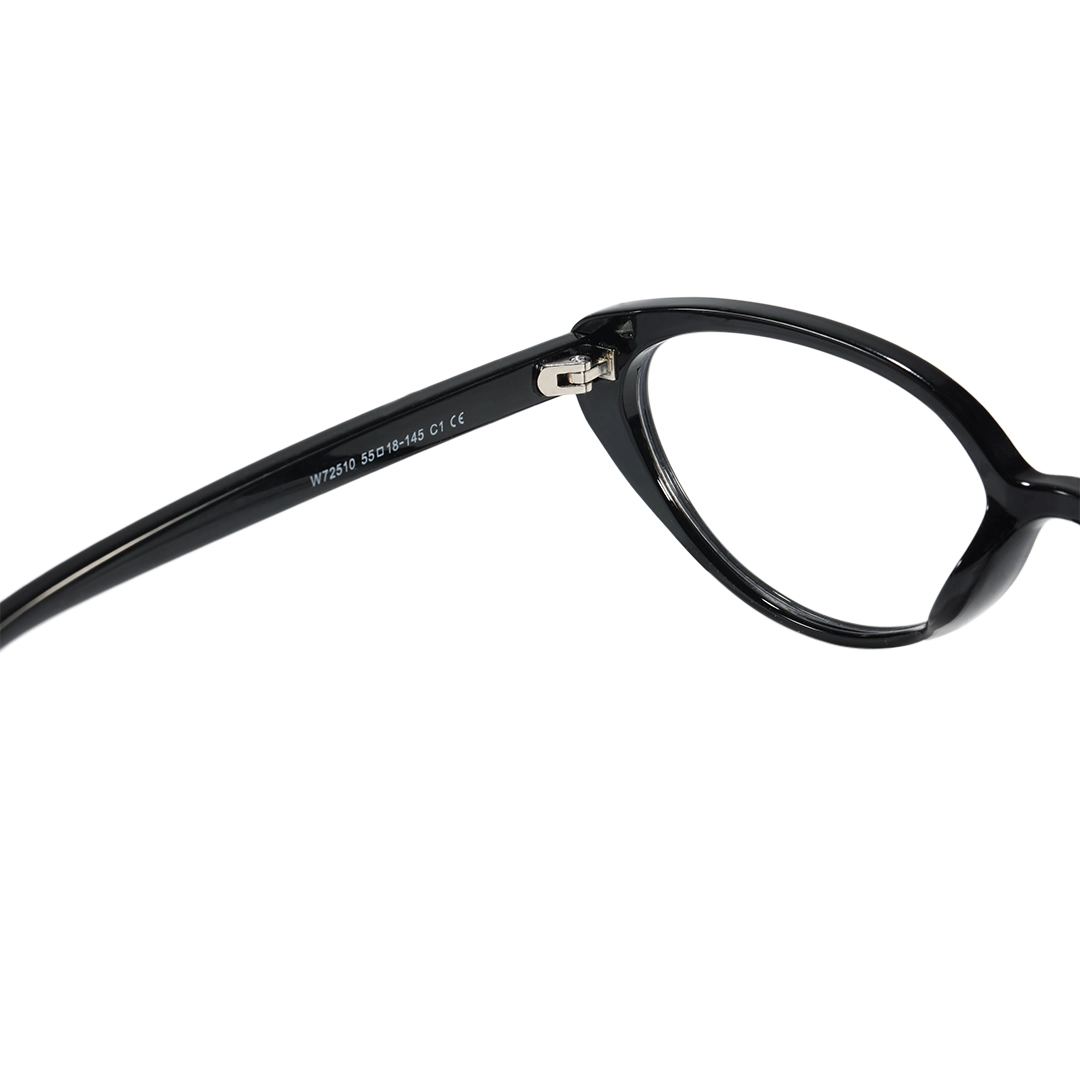 Hinge detail of Petra office siren cat eye tr90 eyeglasses in black. SPU: CR0382601