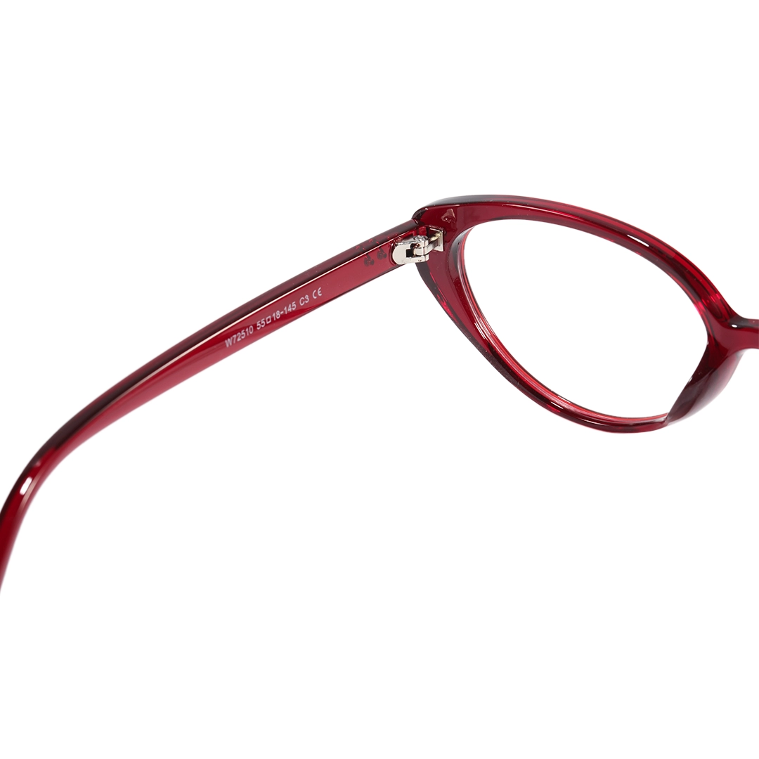 Hinge detail of Petra office siren cat eye tr90 eyeglasses in red. SPU: CR0382601
