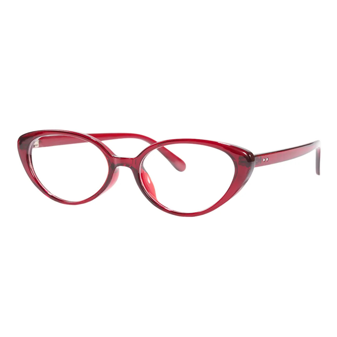 Angle view of Petra cat eye tr90 eyeglasses CR0382601 in red
