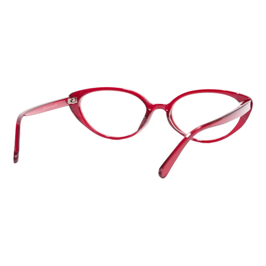Back view of Petra cat eye tr90 eyeglasses CR0382601 in red