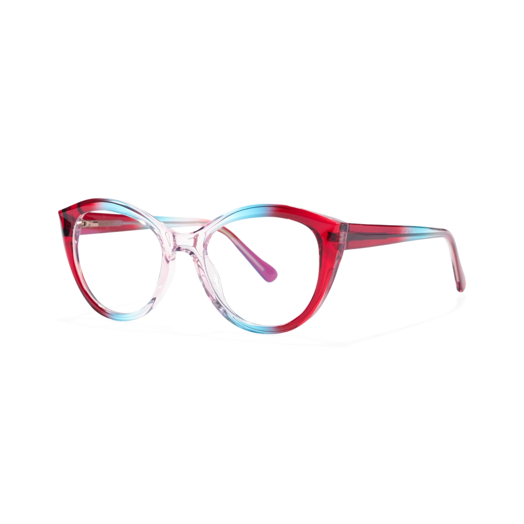 Angle view of Beam cat eye tr90 eyeglasses CR0422302 in red