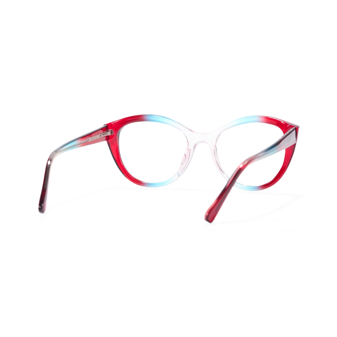 Back view of Beam cat eye tr90 eyeglasses CR0422302 in red