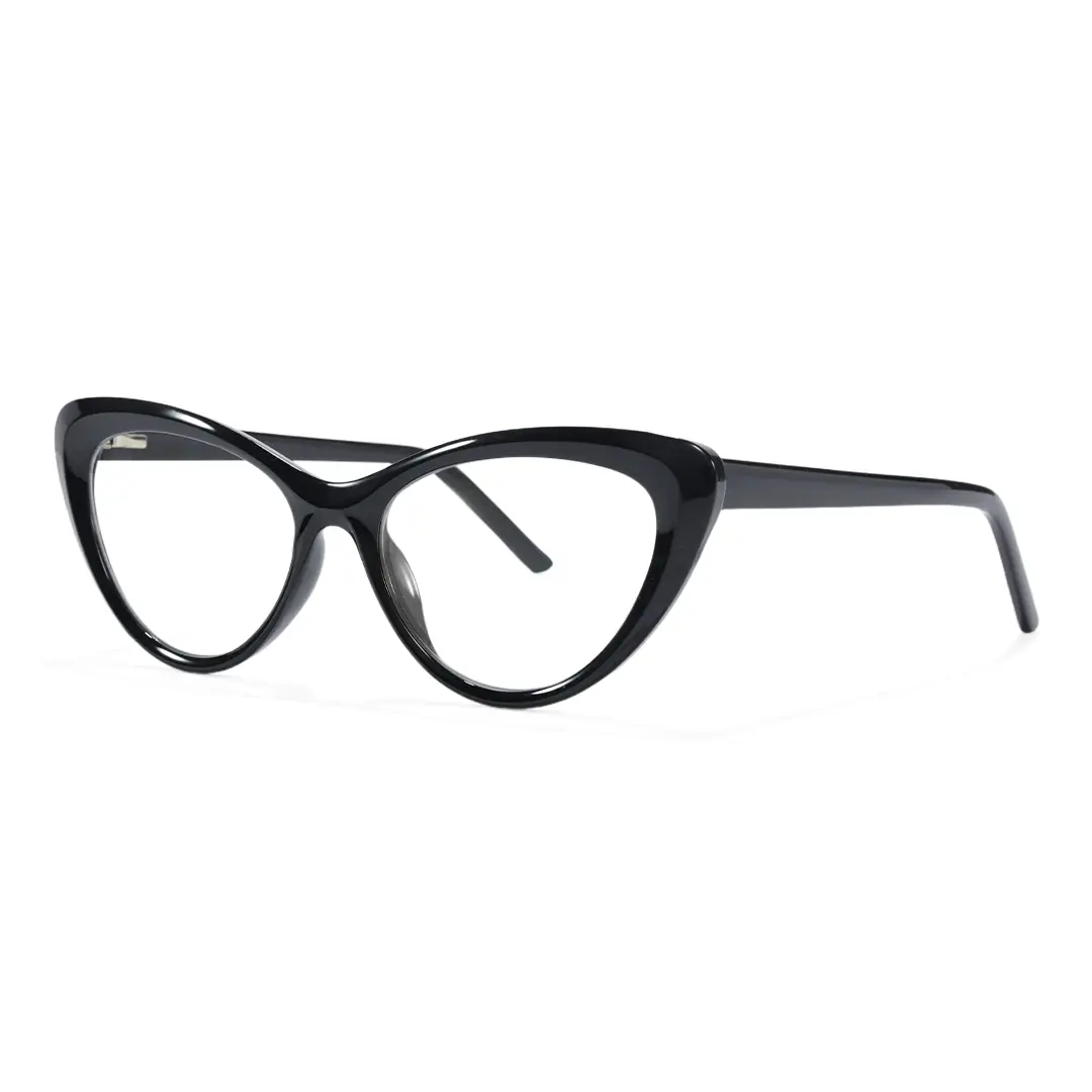 Angle view of Bking cat eye tr90 eyeglasses CR0902302 in black