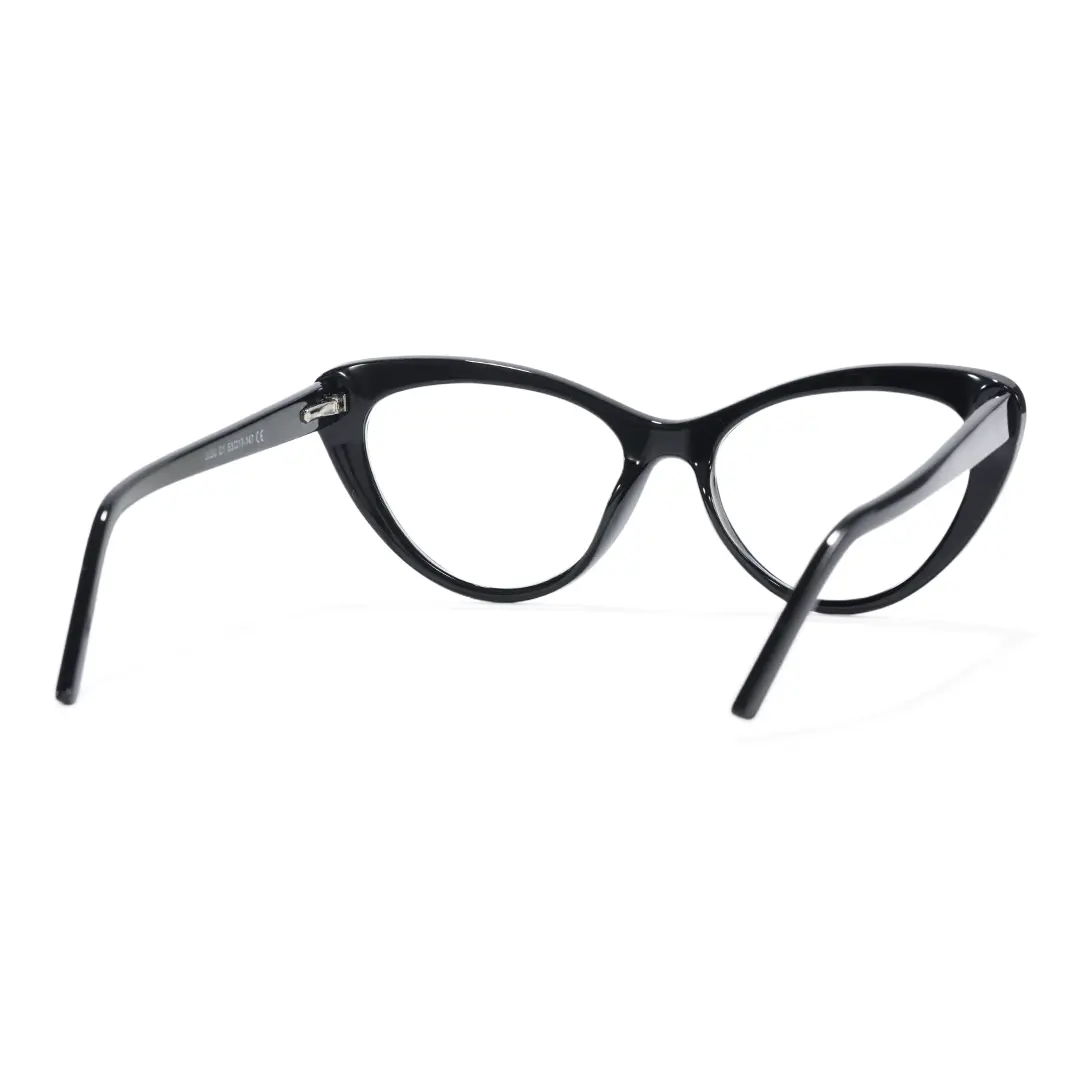 Back view of Bking cat eye tr90 eyeglasses CR0902302 in black