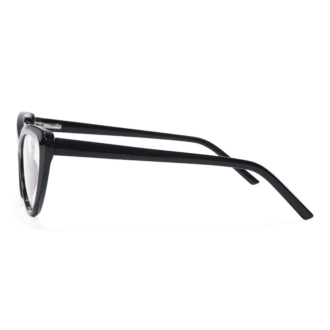 Side view of Bking cat eye tr90 eyeglasses CR0902302 in black