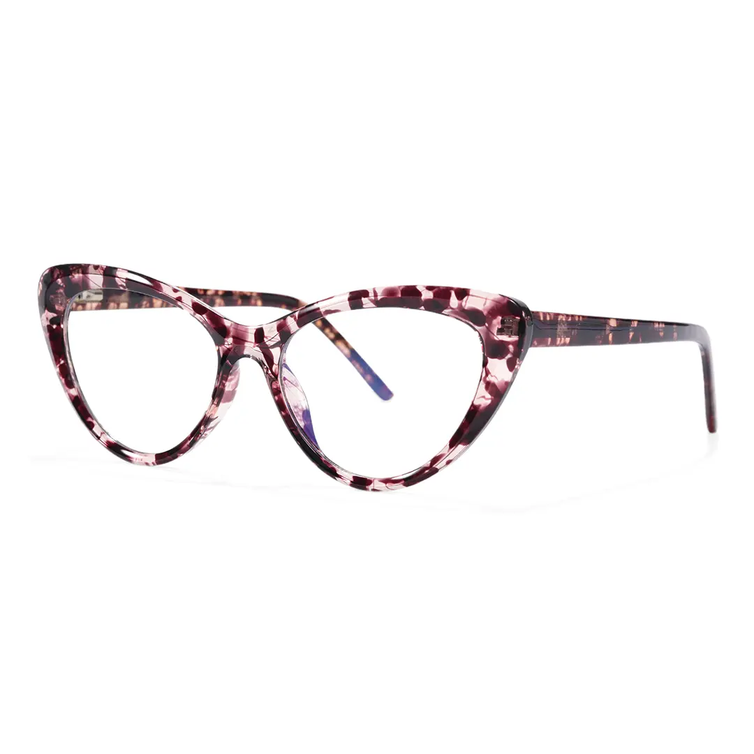 Angle view of Bking cat eye tr90 eyeglasses CR0902302 in brown tortoise