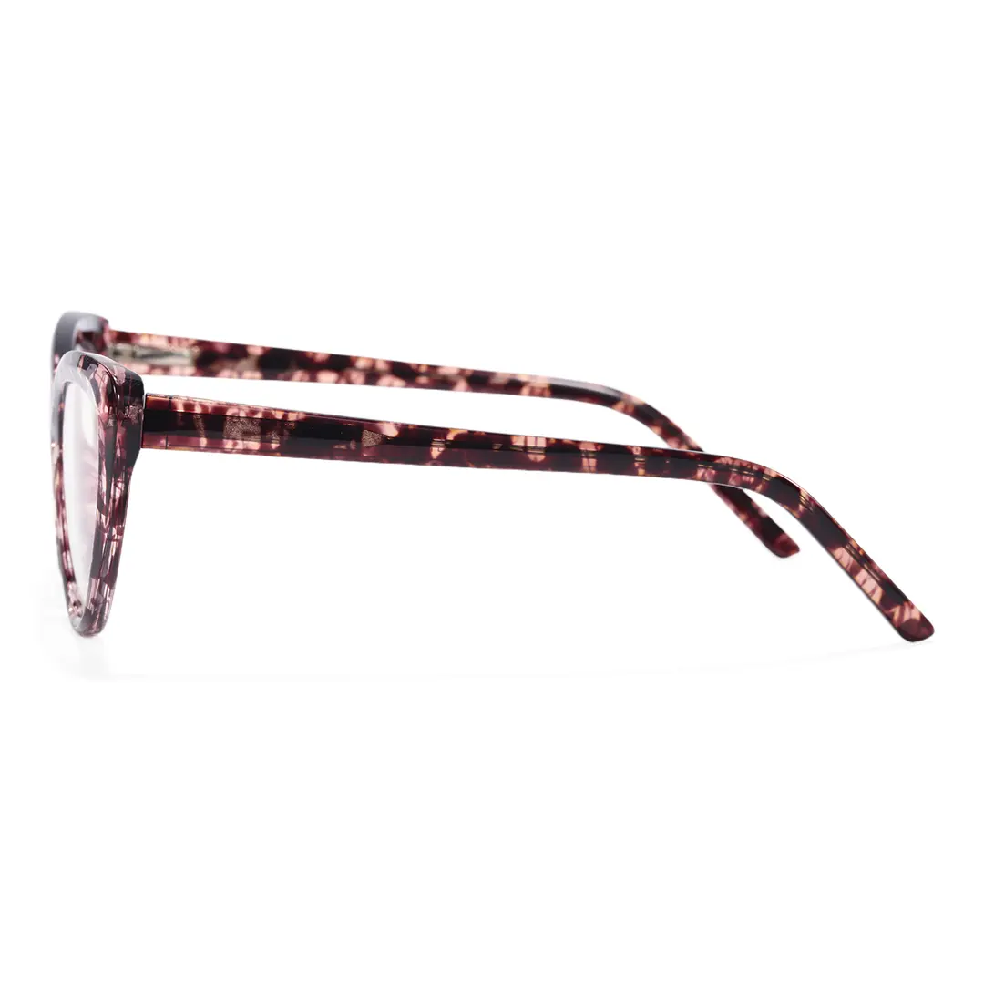Side view of Bking cat eye tr90 eyeglasses CR0902302 in brown tortoise