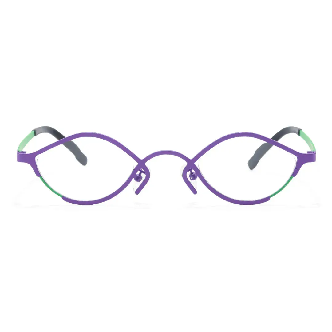 Front view of Kelsey cat eye titanium eyeglasses CT0062407 in purple