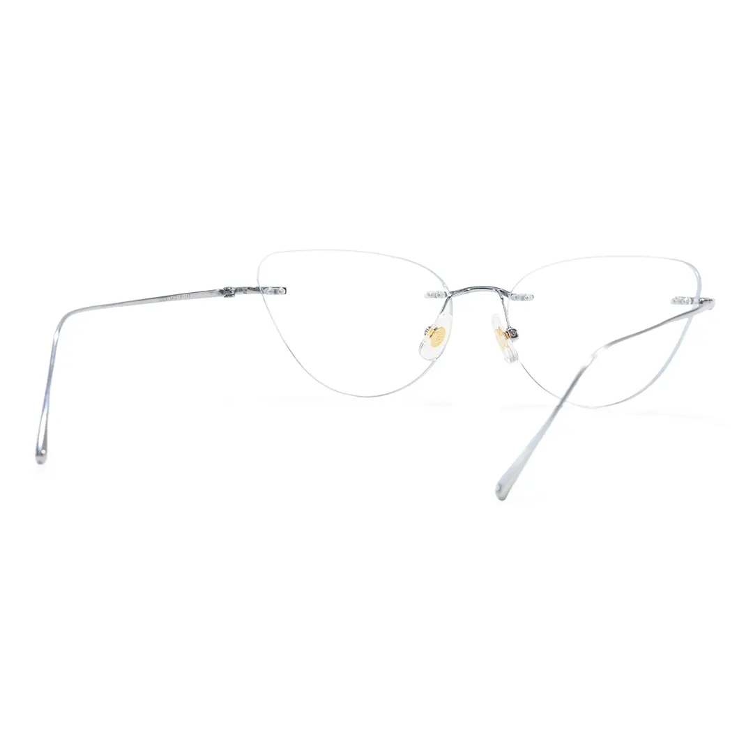 Back view of Thalassa cat eye titanium eyeglasses CT0272604 in silver