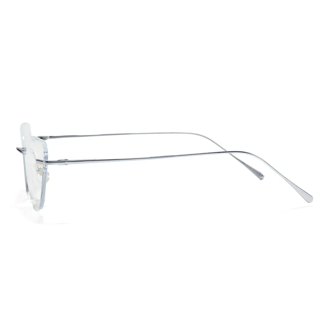 Side view of Thalassa cat eye titanium eyeglasses CT0272604 in silver