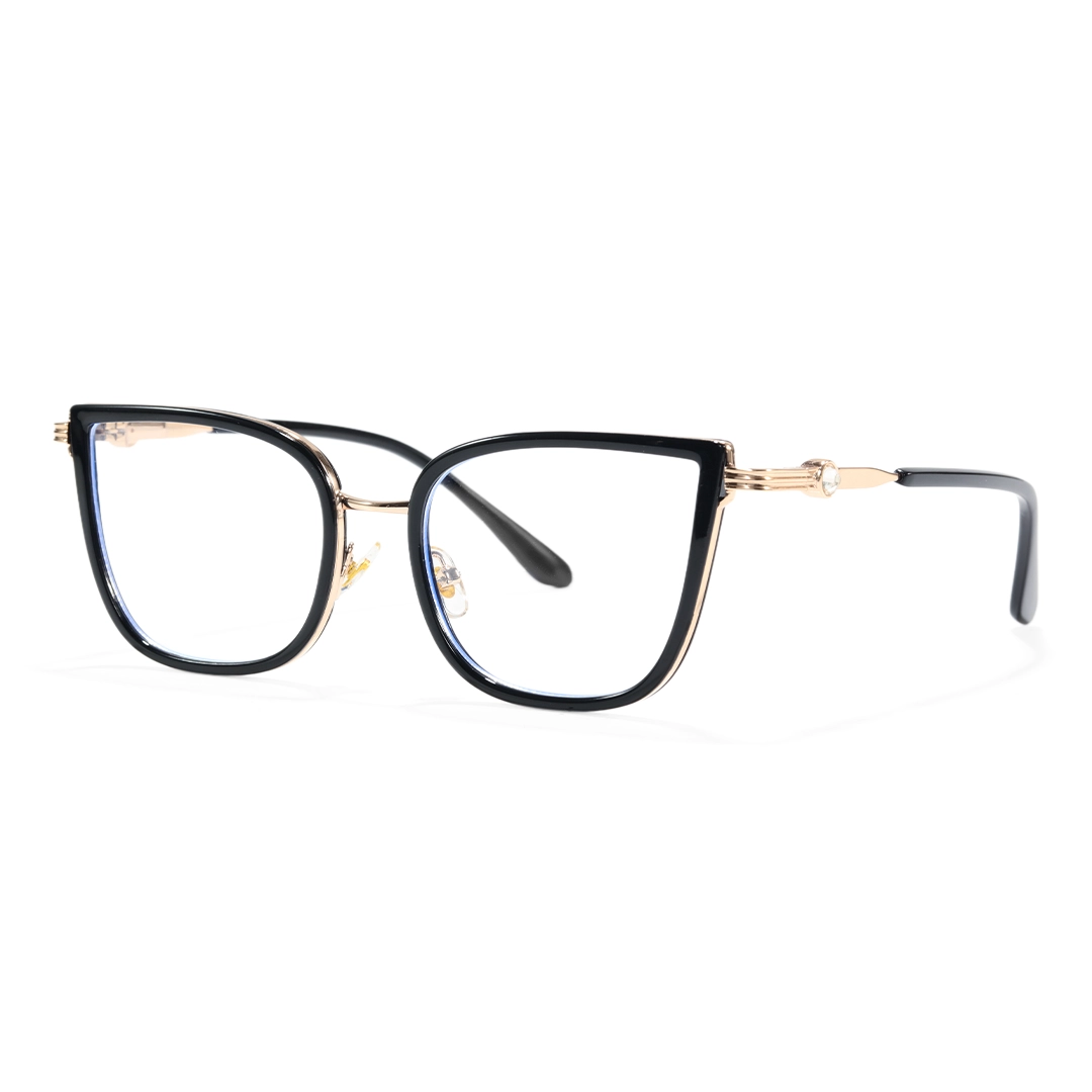 Angle view of Zyla cat eye tr90 eyeglasses CX0052604 in black