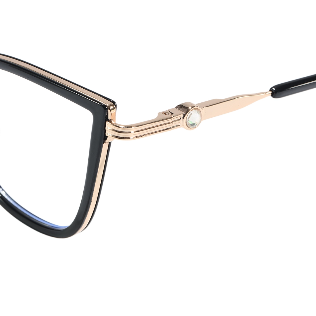 End piece detail of Zyla cat eye tr90 eyeglasses CX0052604 in black