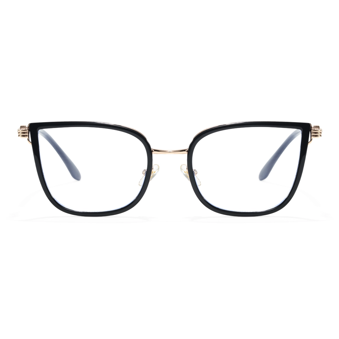 Front view of Zyla cat eye tr90 eyeglasses CX0052604 in black
