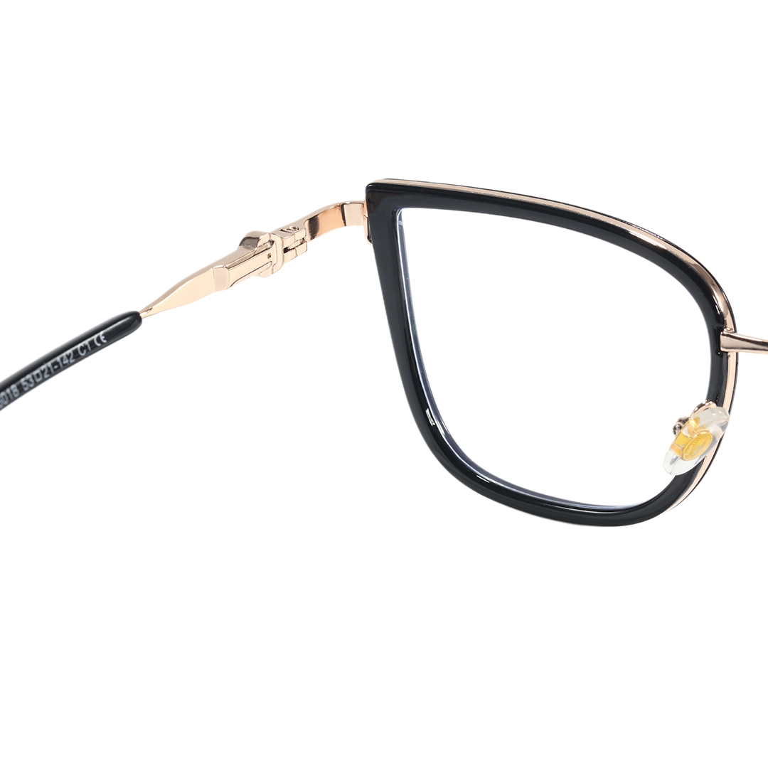 Hinge detail of Zyla cat eye tr90 eyeglasses CX0052604 in black
