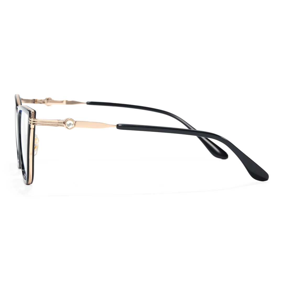 Side view of Zyla cat eye tr90 eyeglasses CX0052604 in black