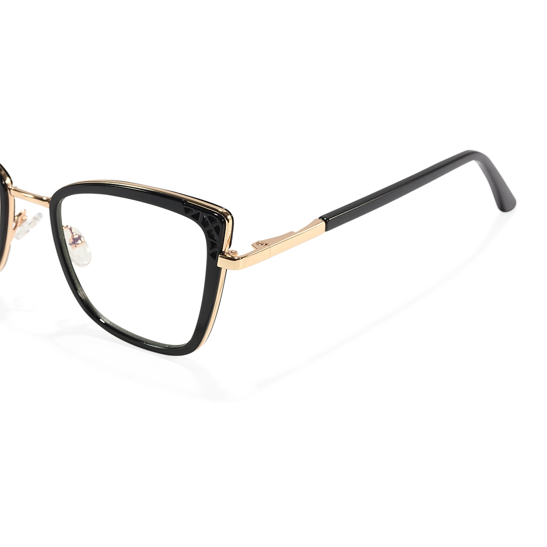 End piece detail of Feline cat eye metal eyeglasses CX0062510 in black