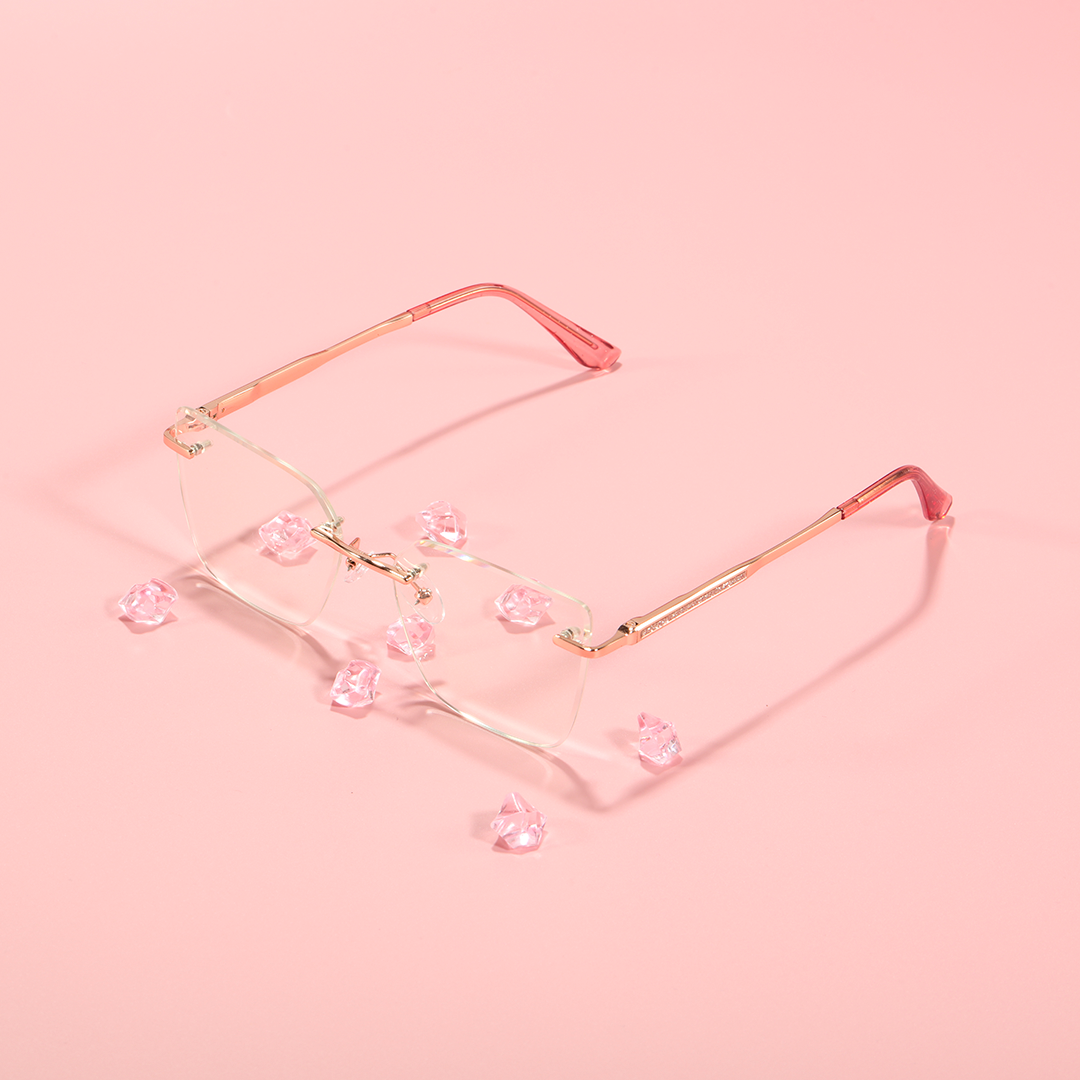 Scene close-up view of Eileen cat eye tr90 eyeglasses CX0082507 in pink