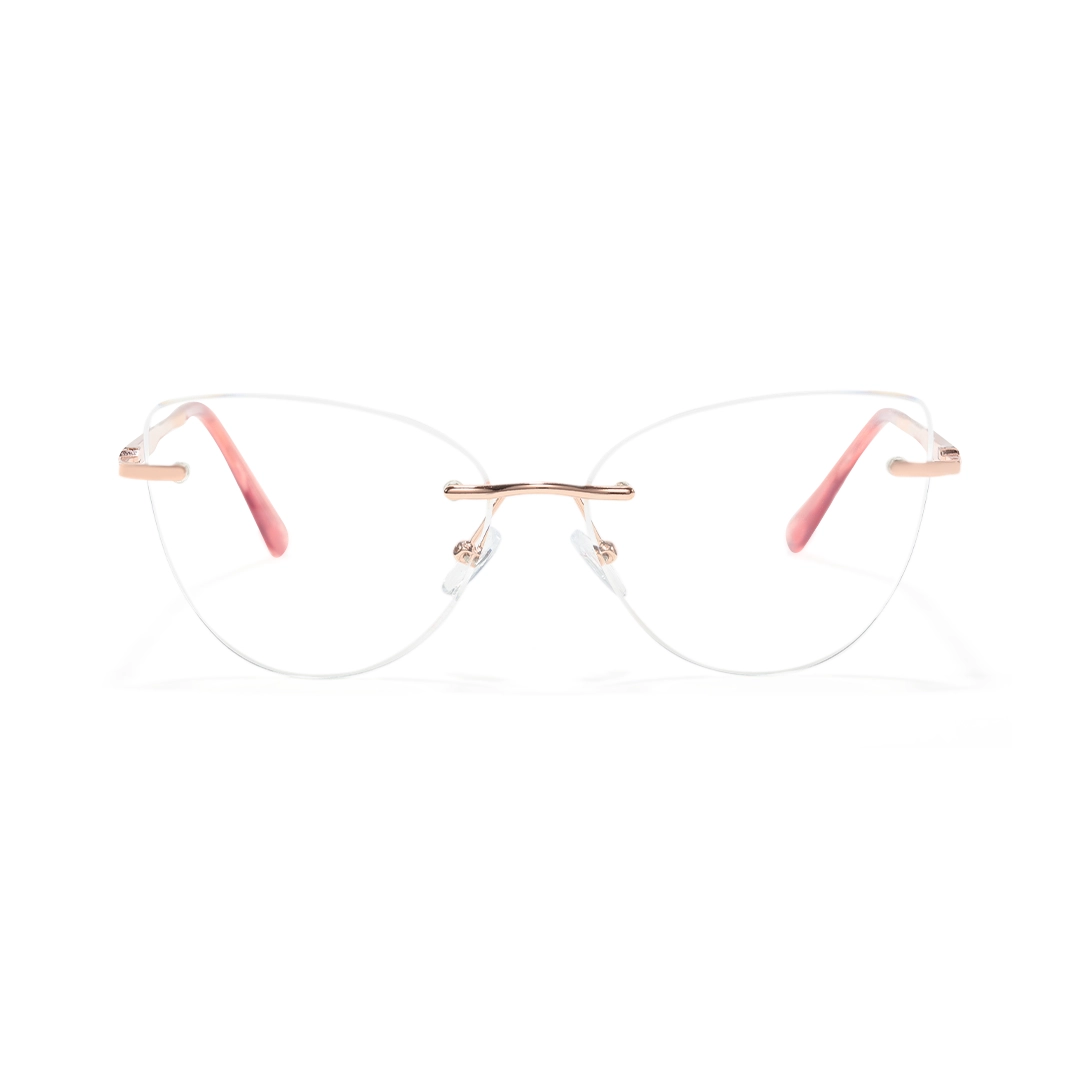 Front view of Prima cat eye tr90 eyeglasses CX0102507 in pink