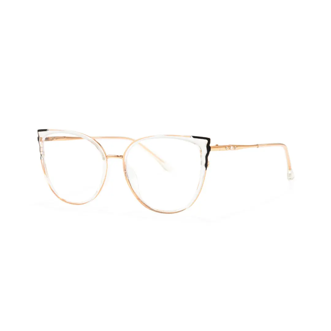 Angle view of Enna cat eye tr90 eyeglasses CX0442504 in clear