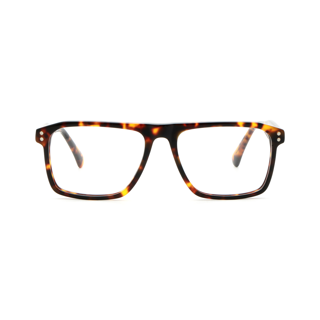 Front view of Alton rectangle acetate eyeglasses EA0012508 in tortoise