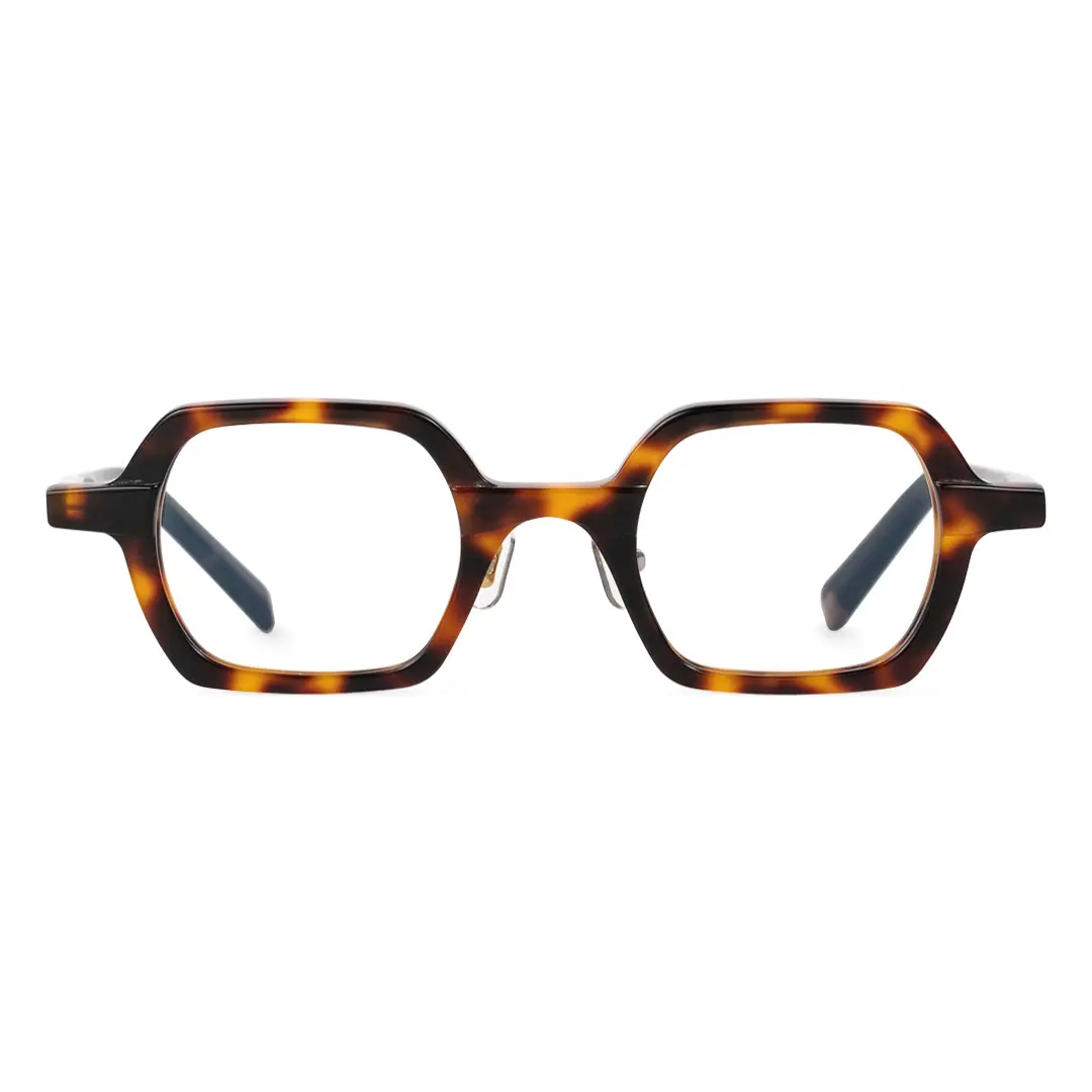 Front view of Eudora vintage rectangle acetate eyeglasses EA0022311 in tortoise