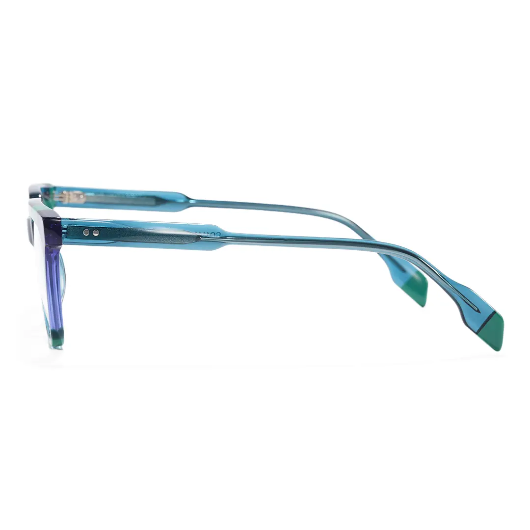 Side view of Eleanore colorful rectangle acetate eyeglasses EA0042209 in green